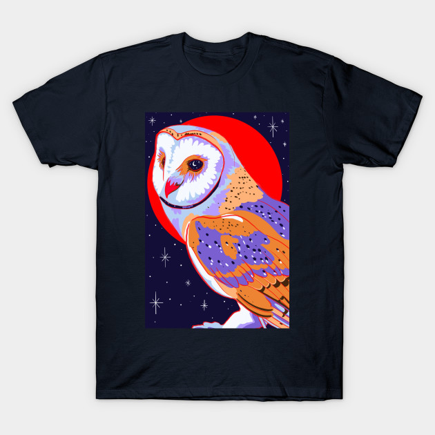 Barn Owl, Red Moon by ECMazur